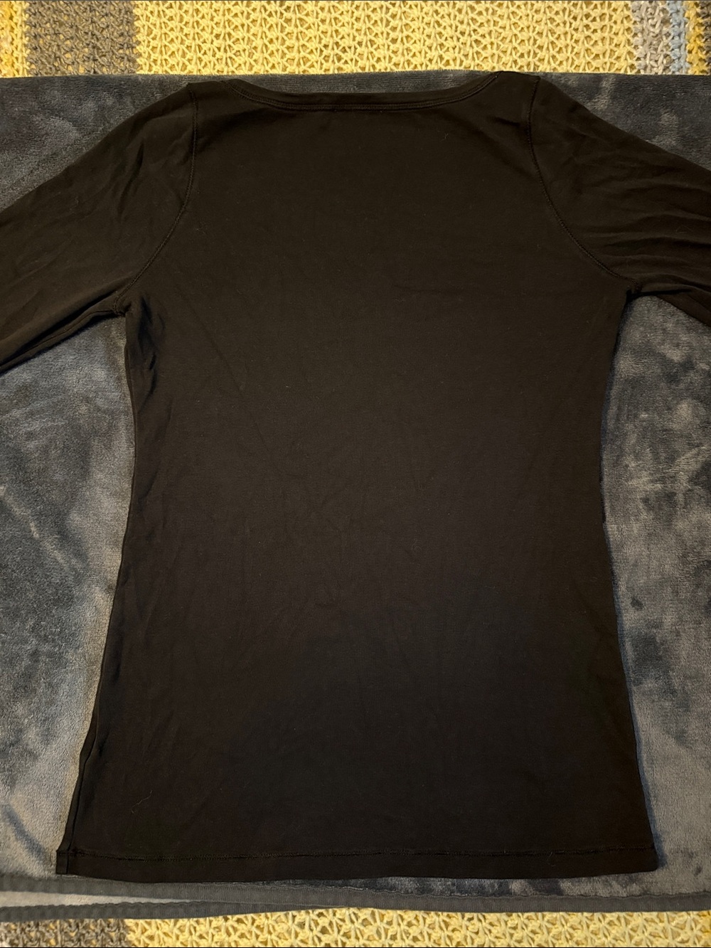 Burberry Black Long-Sleeve Tee with Signature Check Cuff Detail - Picture 5 of 6
